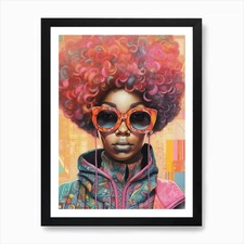 Hipster Portraits Pencil Pop Art 9  Framed Wall Art Poster Canvas Print Picture