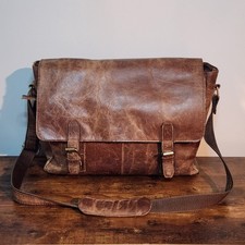 Vintage Distressed Leather Messenger Bag Crossbody Satchel Briefcase