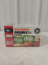 New Sealed 8pk Sylvania 40W Double Life Soft White A19 Light Bulbs 3588