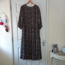 Summer half sleeve leopard/spot dress F & F button bust flare section skirt