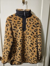 Simply Southern Women's Fleece Animal Print Size XL 1/4 Zip Pullover Long Sleeve