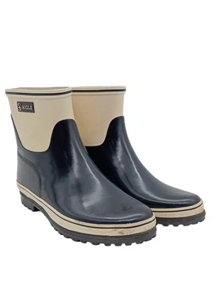 AIGLE Botte en caoutchouc Dames Botte haute T EU 38 noir-blanc cassé - Photo 1/4