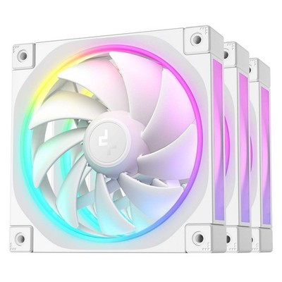DeepCool FL12 120mm PWM 3er Pack weiß Lüfter - High Performance, Low Noise, Fluid Dy