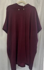 Bryn Walker Burgundy Hooded Wrap Sz 3X EUC Bamboo/organic Cotton