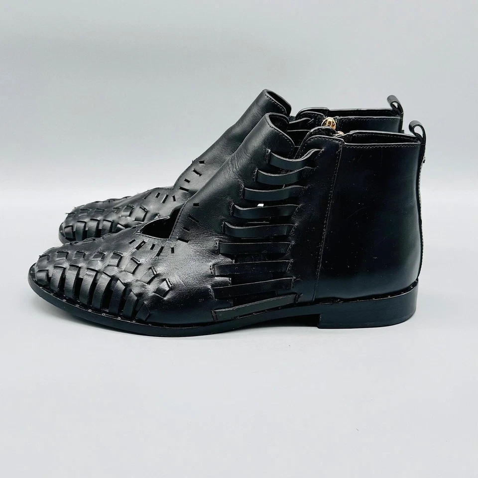 Botas Ivy Kirzhner Mujer 10 Botines Tejidos Cuero Negro Recorte Tobillo Cremallera Cómodas Foto 4 de 4