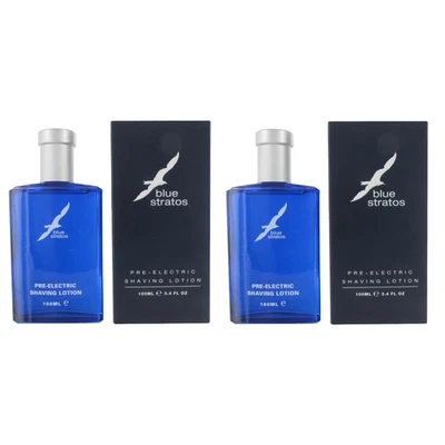 2x Blue Stratos Pre-Electric Shaving Lotion 100ml