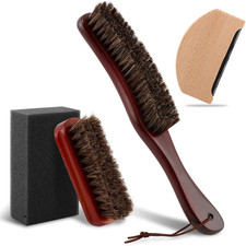 4pc Horsehair Felt Hat Brush Kit Cowboy Hat Cleaning Sponge Wood Lint Remover Se