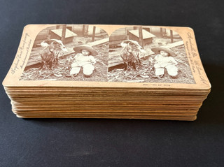 Antique 1900's Keystone View Company Stereoscope Stereoview 33 Cards Lot