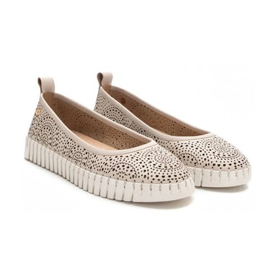 CARMELA 162302 BEIGE Slipper Beige Loafer Komfortschuhe Größe: 40