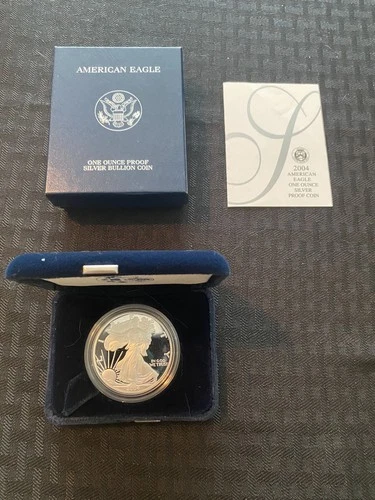 2004 W American Silver Eagle Choice Proof Bullion $1 Coin OGP COA