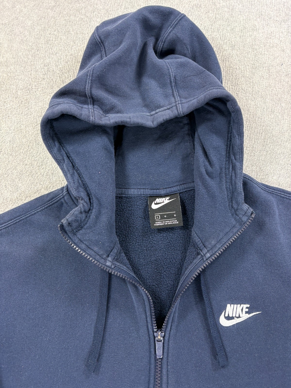 Nike Classic Solid Stitched Logo Full Zip Hoodie … - image 3