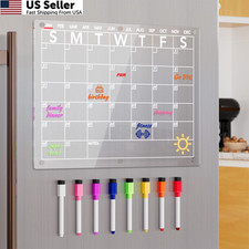 Neatsure Acrylic Magnetic Dry Erase Board Calendar for Fridge, 15"x11", Clear