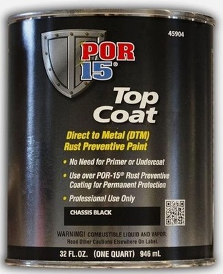New POR-15 45904 (Semi-Gloss Chassis Coat Black Top Coat Quart)