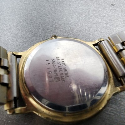 Seiko Lassale Watch Men 32mm Champagne Dial Gold Tone Round 5930