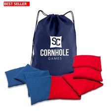 Weather Resistant Cornhole Bags Set of 8 with Heavy Duty Tote 16oz