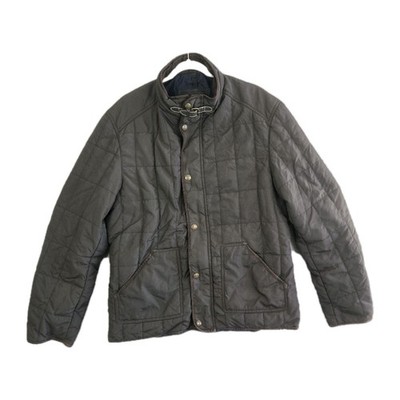 Massimo Dutti Quilted Utility Norfolk Jacket Dark Taupe Brown Men's Size XXL/44