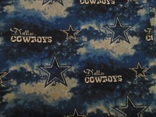 NFL Dallas Cowboys 1/4 yd. x 48" blues  white licensed cotton print fabric