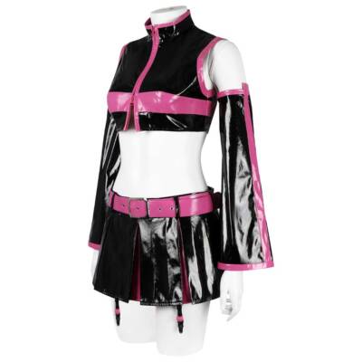 Tachibana Mika Cosplay Leather Skirt Suit Halloween Uniform Set