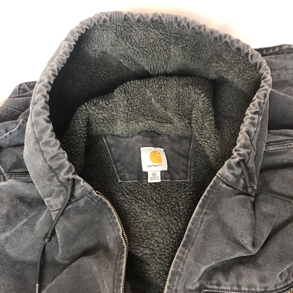Carhartt Detroit Jacket Mens 4XL Tall J141 BLK Hooded Canvas Carhartt Detroit Jacket Mens 4XL Tall J141 BLK Hooded Canvas