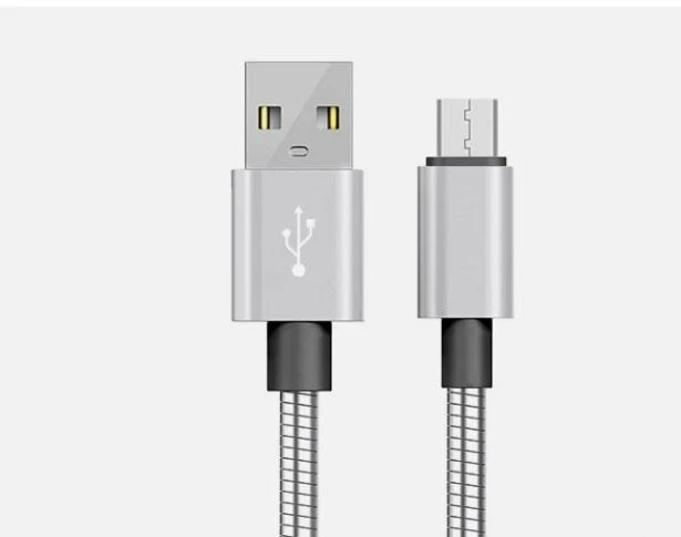 Micro Steel USB Fast Charging Data Cable 1M Stainless Lead for Samsung HTC Sony - Image 4 of 4