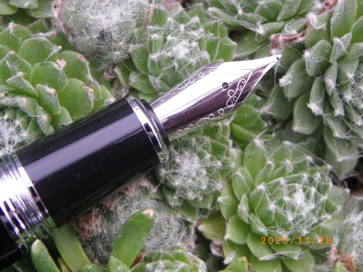 Stylo Plume Laqué Noir En Forme De Cigare (style Meisterstück) - Neuf, Sans Emballage, Fonctionne Avec Cartouches
