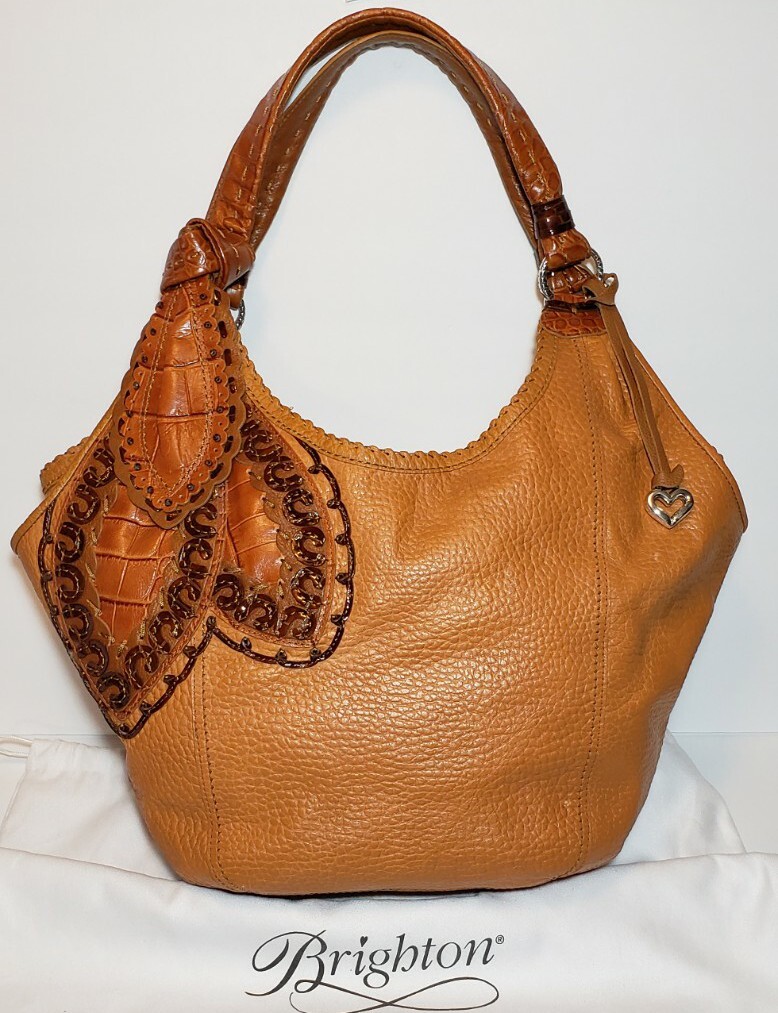 S L1200 Brighton Dancing Leaves Erika 3D Leather Applique Masterpiece Shoulder Bag $450