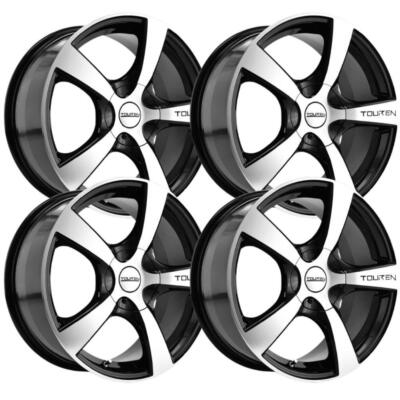 (Set-4) Touren TR9 16x7 4x100/4x114.3 42mm Black Machined Wheels Rims 16 Inch
