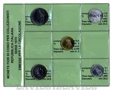 REPUBBLICA ITALIANA *  SERIE DIVISIONALE MONETE ITALIA 1970 FIOR DI CONIO