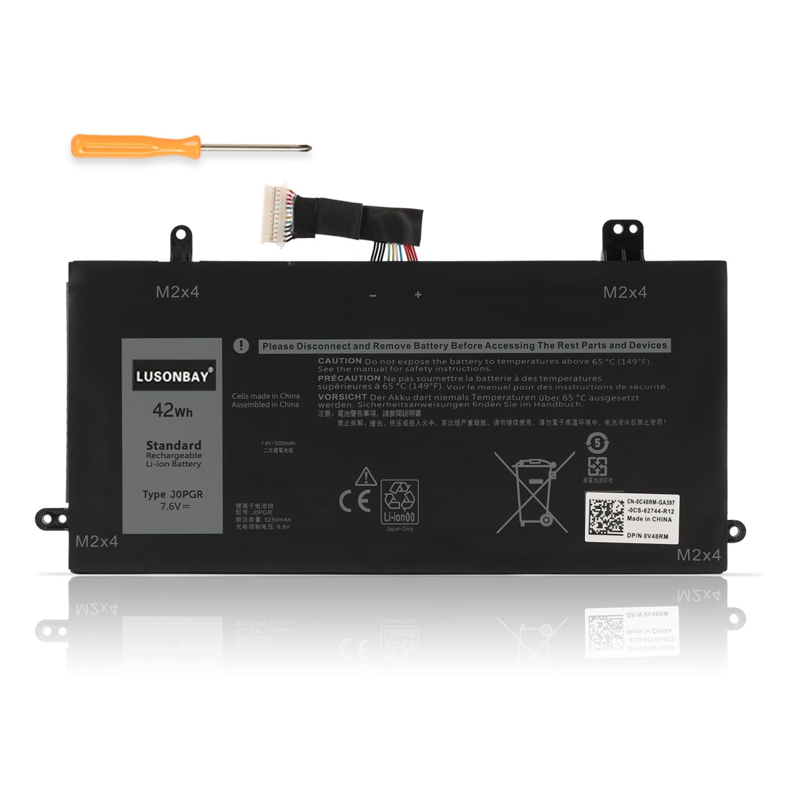 LUSONBAY J0PGR - Batteria per PC portatile Dell Latitude 12 5285 5290 2