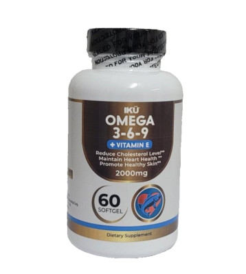 IKU - OMEGA 3-6-9 + Vitamin E- 60 Soft Gels- 2000mg