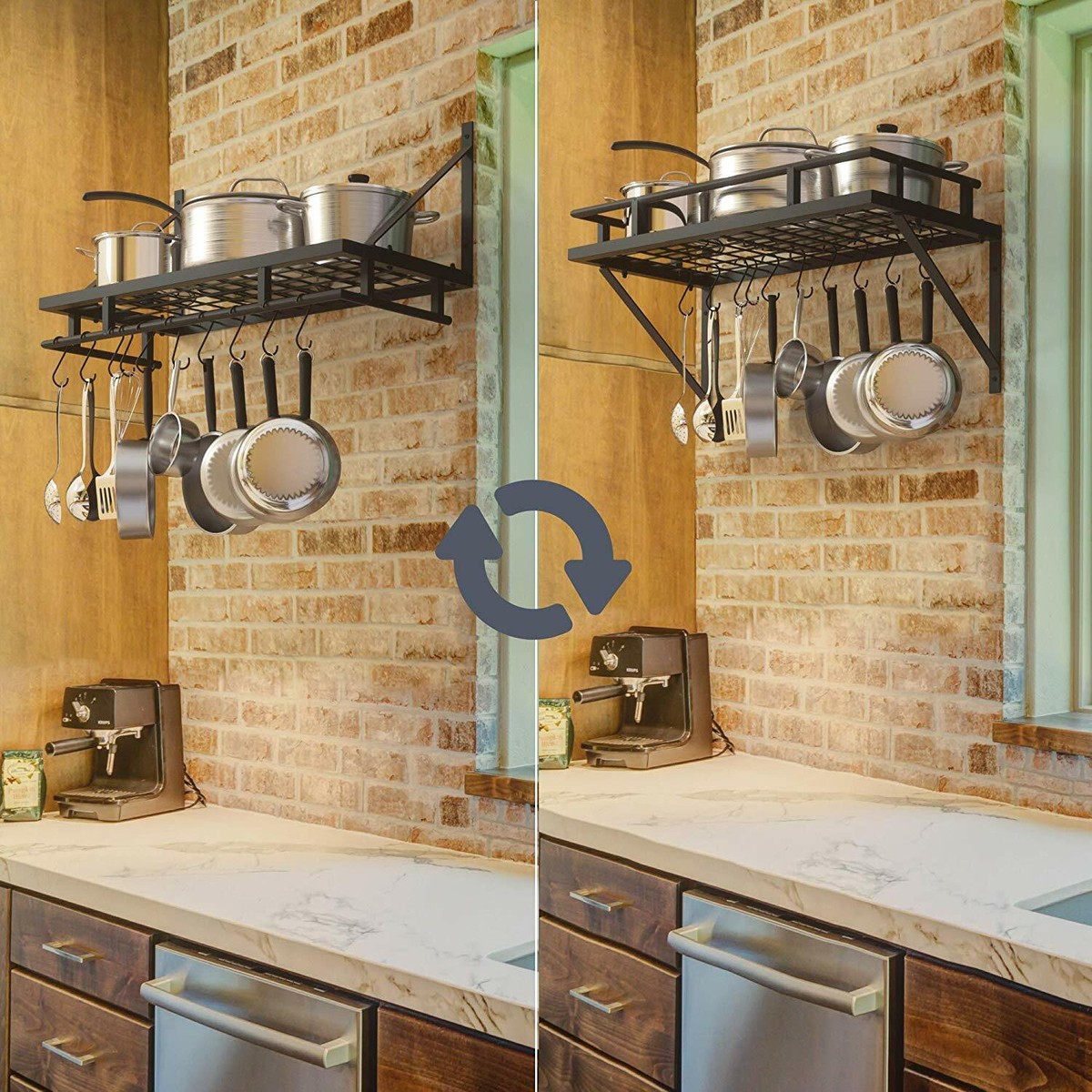 Meridian Pot Rack Kitchen Pot Racks For Wall Kitchen Utensil Hanger | Pots And Pans Wall