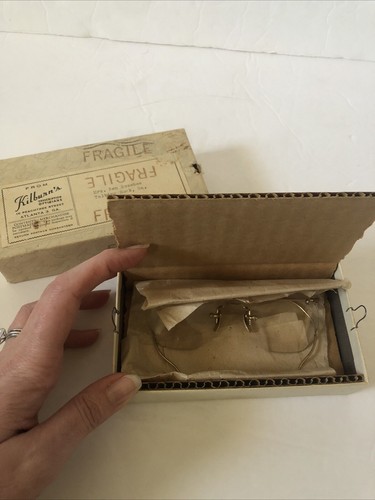 Vtg Rimless Eyeglasses 1/10 12 KG F FULVUE-N 4-3/8" W RX Bifocal Hexagon Bottom - Picture 6 of 6