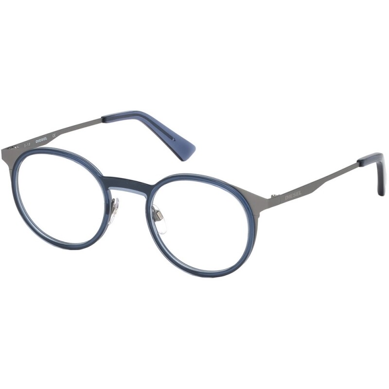 Diesel DL5298 009 Синяя круглая пластиковая оптическая оправа для очков 49-22-145 18290₽