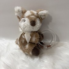 Bearington Baby Lil' Willow Plush Fawn Shaker Toy Ring Rattle Brown Lovey 5  