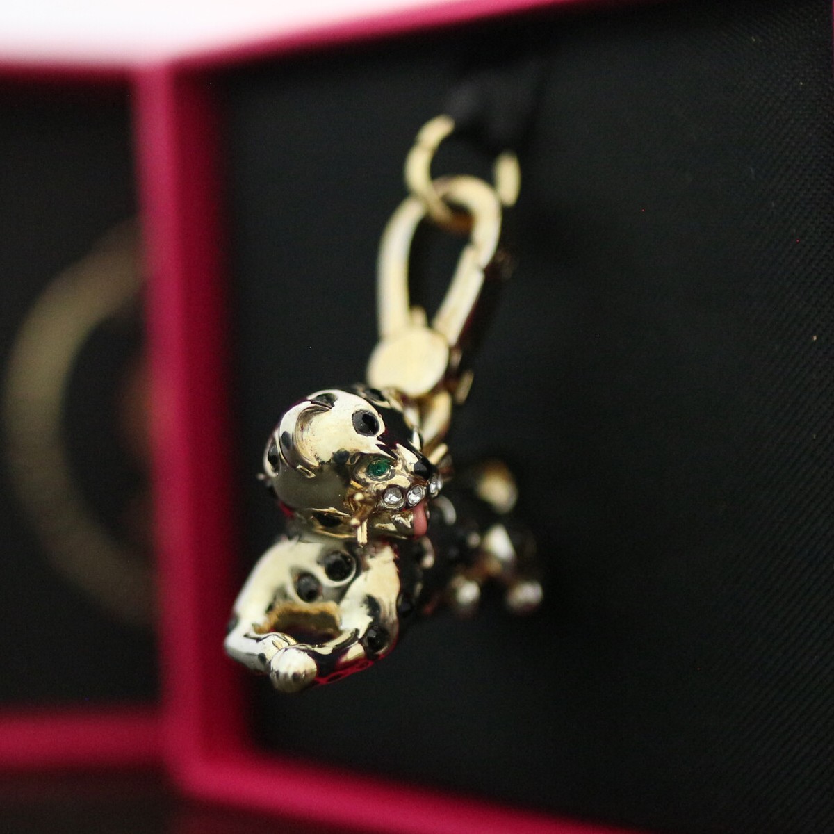 NWT NIB JUICY COUTURE 3D Gold Cheetah Leopard Pave Crystal