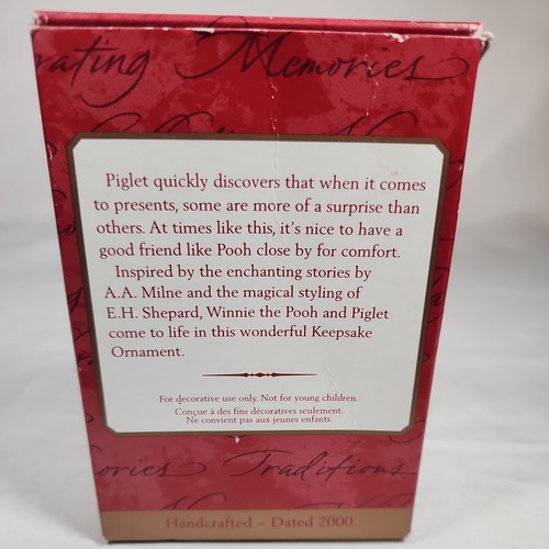 2000 Hallmark Disney "Piglet's Jack-in-the-Box" Winnie Pooh Christmas Ornament - Picture 11 of 11