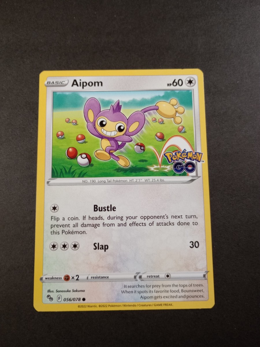 aipom pokemon go card Pokemon Go Aipom Common Card 056/078 NM