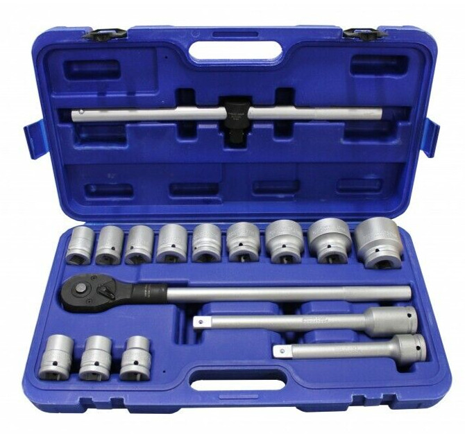 Coffret 3/4 clé à cliquet et douilles 6 pans 17 à 50 mm pour mécanique poids lourd CAM