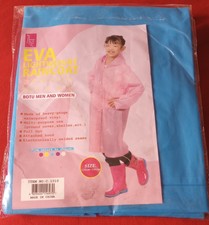 Lightweight Raincoat 100% Vinyl Sleeves Snap Closure Children Size 120cm-160cm