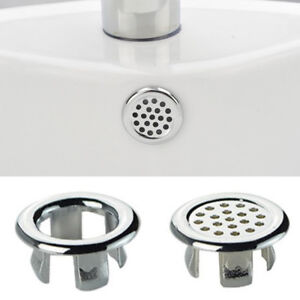 Details About 1x Hole Plug Strainer Wash Basin Sink Overflow Cover Ring Bathroom Hair Catcher