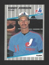 1989 Fleer #381 RANDY JOHNSON Raw - Montreal Expos - Black Out Variation RC