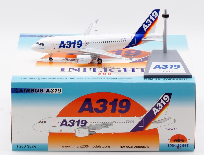 1:200 InFlight200 Airbus A319 F-WWAS Diecast Aircraft Model With
