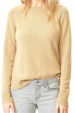 NWT $148 GAP LIGHT CAMEL Crew Neck Two Ply Cashmere Sweater Pullover S Small