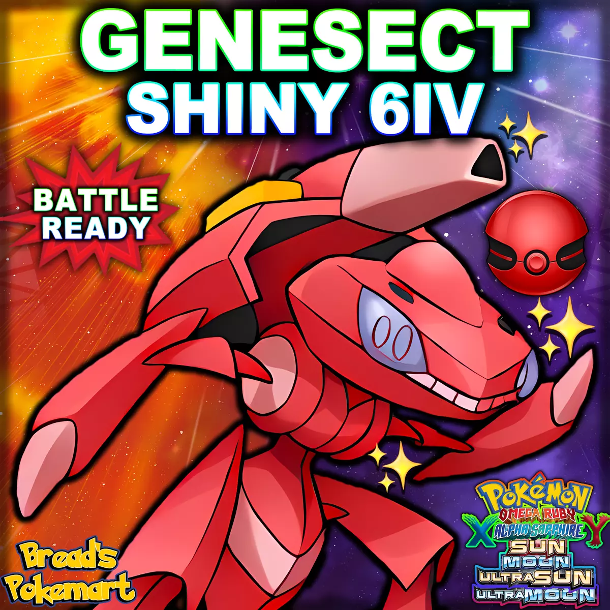 GENESECT ✨SHINY✨AND Normal 6IV BATTLE READY Masterballs - Pokemon SWORD &  SHIELD