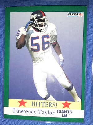 1991 Fleer Hitters #398 Lawrence Taylor card, New York Giants HOF 