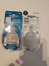 2-PACKS Philips AVENT Anti-Colic Bottle Nipple 0m Level 2 Flow 1