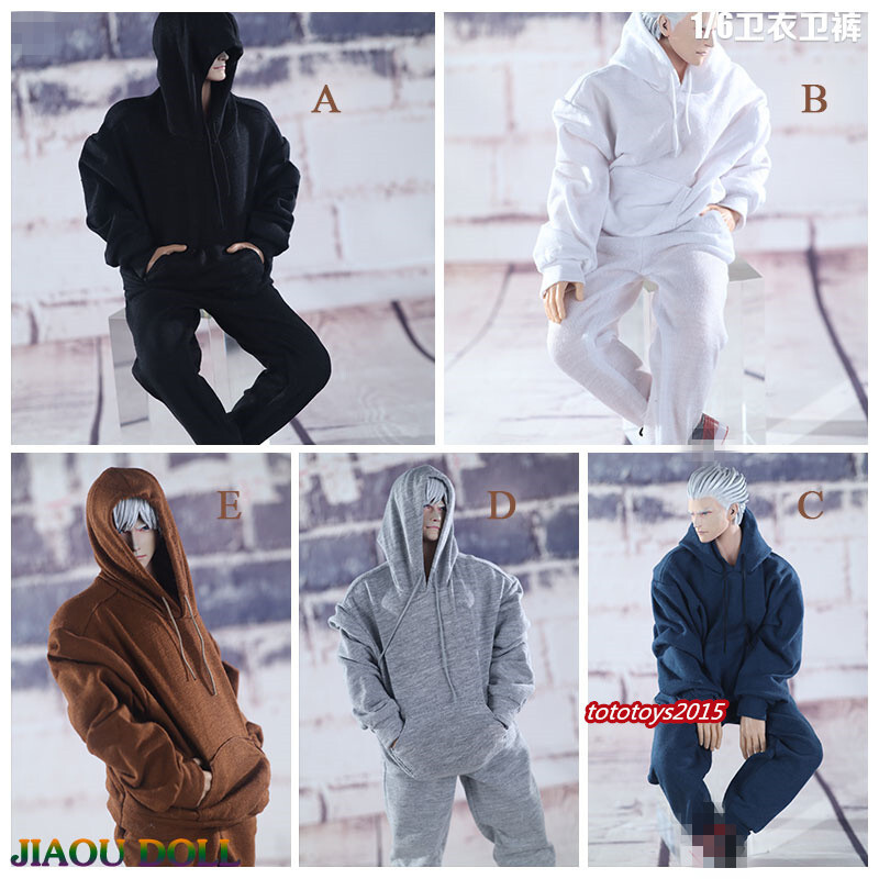 1/6 Sweaters Hoodie Top Pants trousers Clothes Set Fit 12'' Male