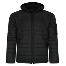 Mens Hooded Padded Puffer Smart Performance Jacket Coat 4 Zip Pockets M-3XL