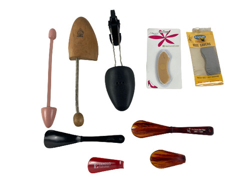 Lot of Vintage Shoe Horns & Cushions - Famous Footwear & Dr. Scholl's