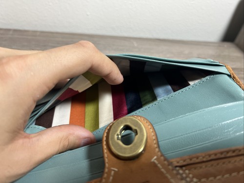 Coach Gigi Whiskey Brown Leather 65th Anniversary Kisslock Tri-fold Wallet - Picture 7 of 7